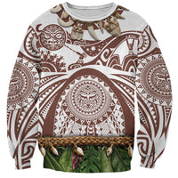 Polynesia Maui Umber Tattoo Inspired Sweatshirt Tropical Leaf Skirt Costume DT05 Unisex Brown - Polynesian Pride