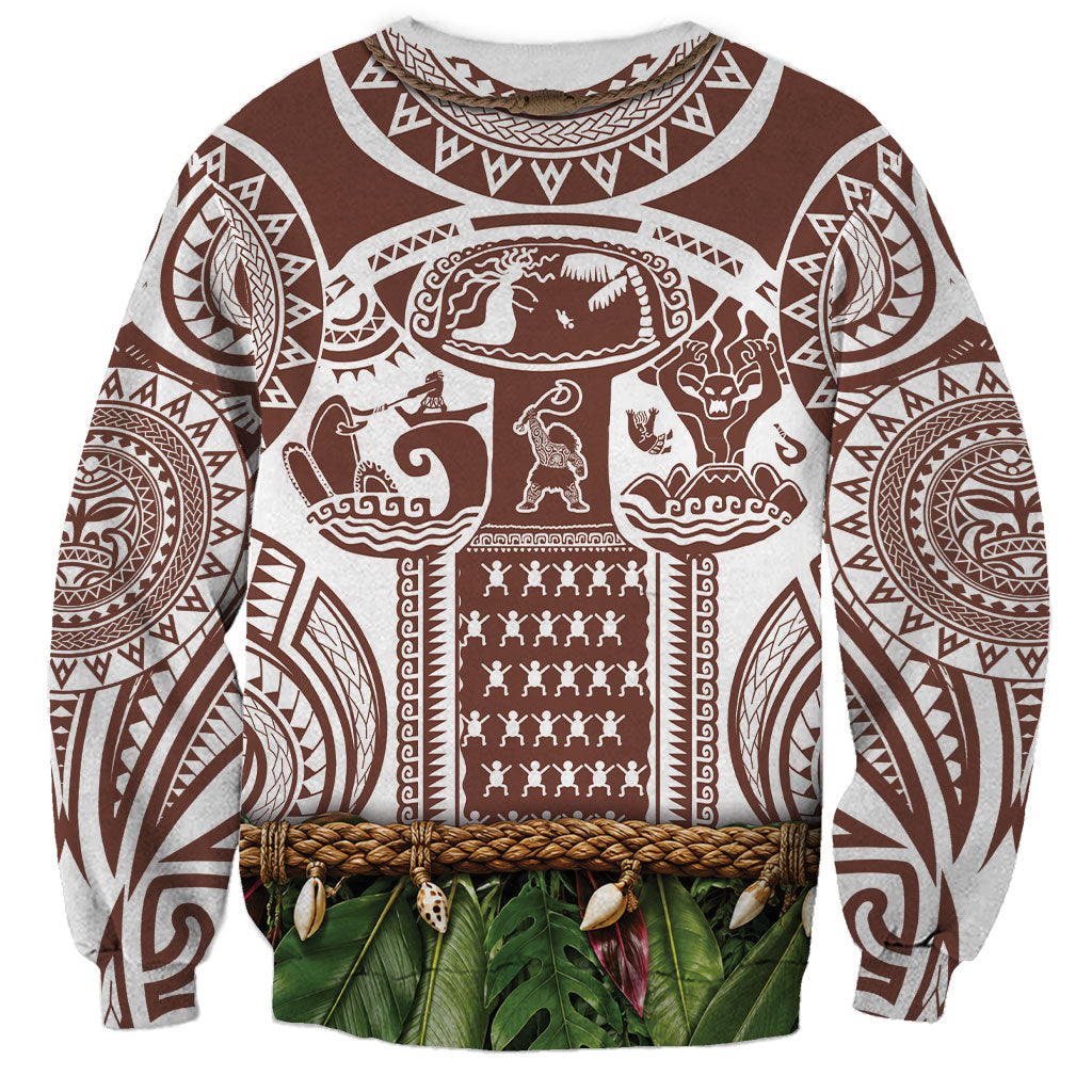 Polynesia Maui Umber Tattoo Inspired Sweatshirt Tropical Leaf Skirt Costume DT05 - Polynesian Pride