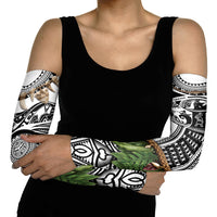 Polynesia Maui White Tattoo Inspired Arm Sleeves Tropical Leaf Skirt Costume DT05 - Polynesian Pride