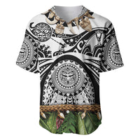 Polynesia Maui White Tattoo Inspired Baseball Jersey Tropical Leaf Skirt Costume DT05 White - Polynesian Pride