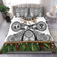 Polynesia Maui White Tattoo Inspired Bedding Set Tropical Leaf Skirt Costume DT05 - Polynesian Pride