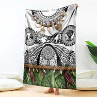 Polynesia Maui White Tattoo Inspired Blanket Tropical Leaf Skirt Costume DT05 - Polynesian Pride