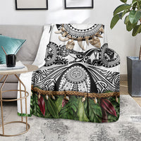 Polynesia Maui White Tattoo Inspired Blanket Tropical Leaf Skirt Costume DT05 - Polynesian Pride