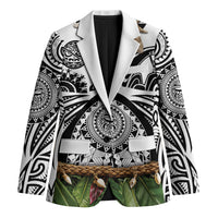 Polynesia Maui White Tattoo Inspired Blazer Tropical Leaf Skirt Costume DT05 Unisex White - Polynesian Pride