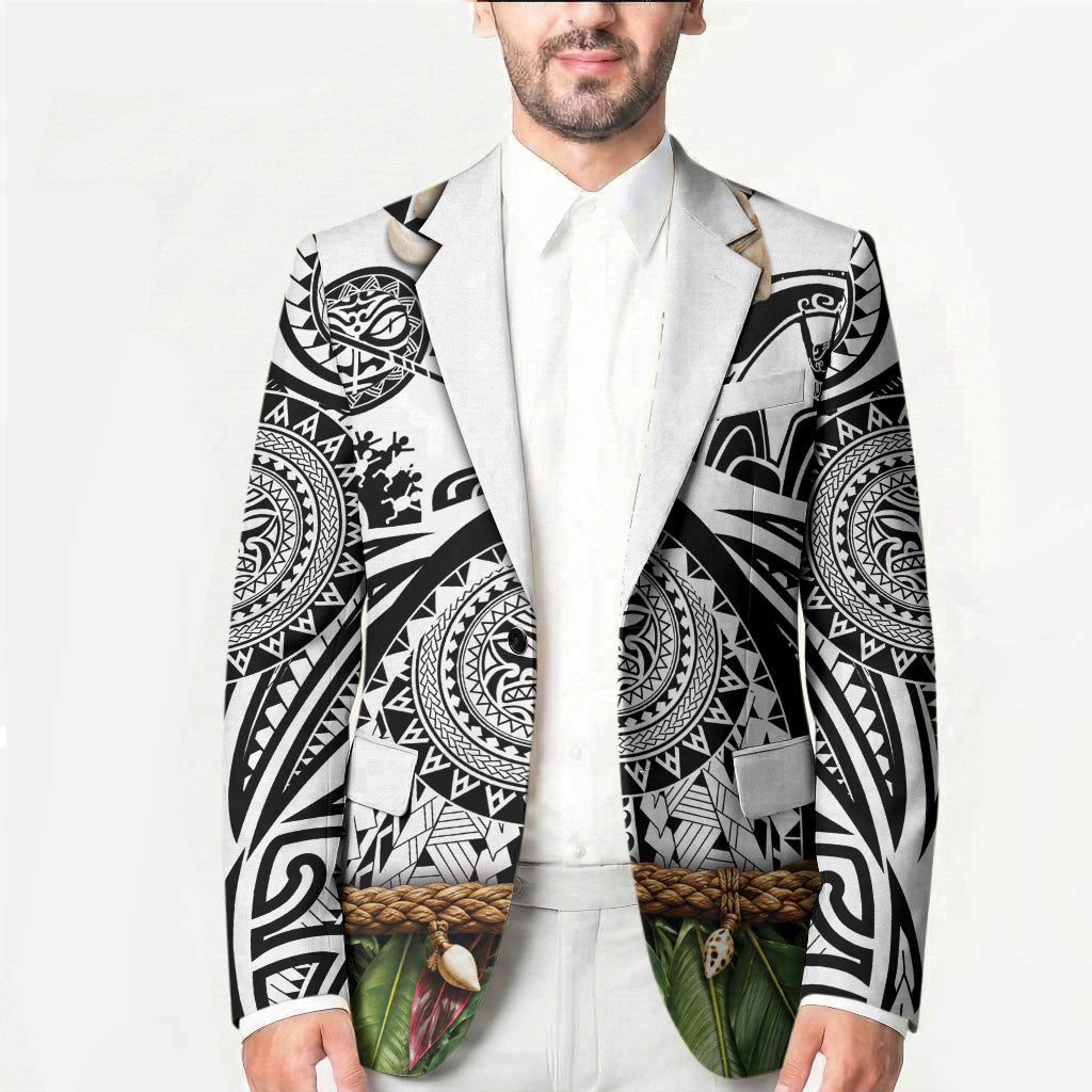 Polynesia Maui White Tattoo Inspired Blazer Tropical Leaf Skirt Costume DT05 - Polynesian Pride