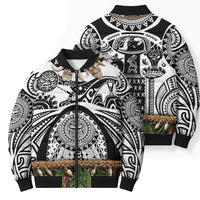 Polynesia Maui White Tattoo Inspired Bomber Puffer Jacket Tropical Leaf Skirt Costume DT05 - Polynesian Pride