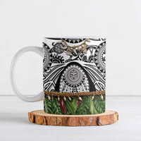 Polynesia Maui White Tattoo Inspired Ceramic Mug Tropical Leaf Skirt Costume DT05 White - Polynesian Pride