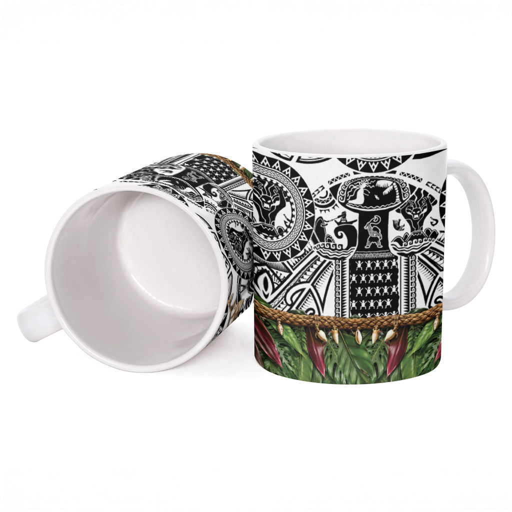 Polynesia Maui White Tattoo Inspired Ceramic Mug Tropical Leaf Skirt Costume DT05 - Polynesian Pride