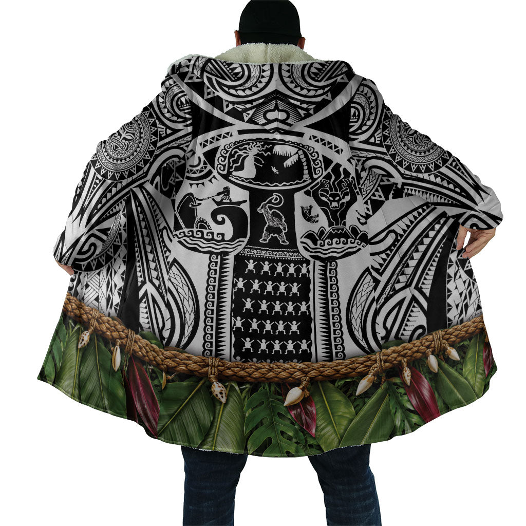 Polynesia Maui White Tattoo Inspired Cloak Tropical Leaf Skirt Costume DT05 - Polynesian Pride