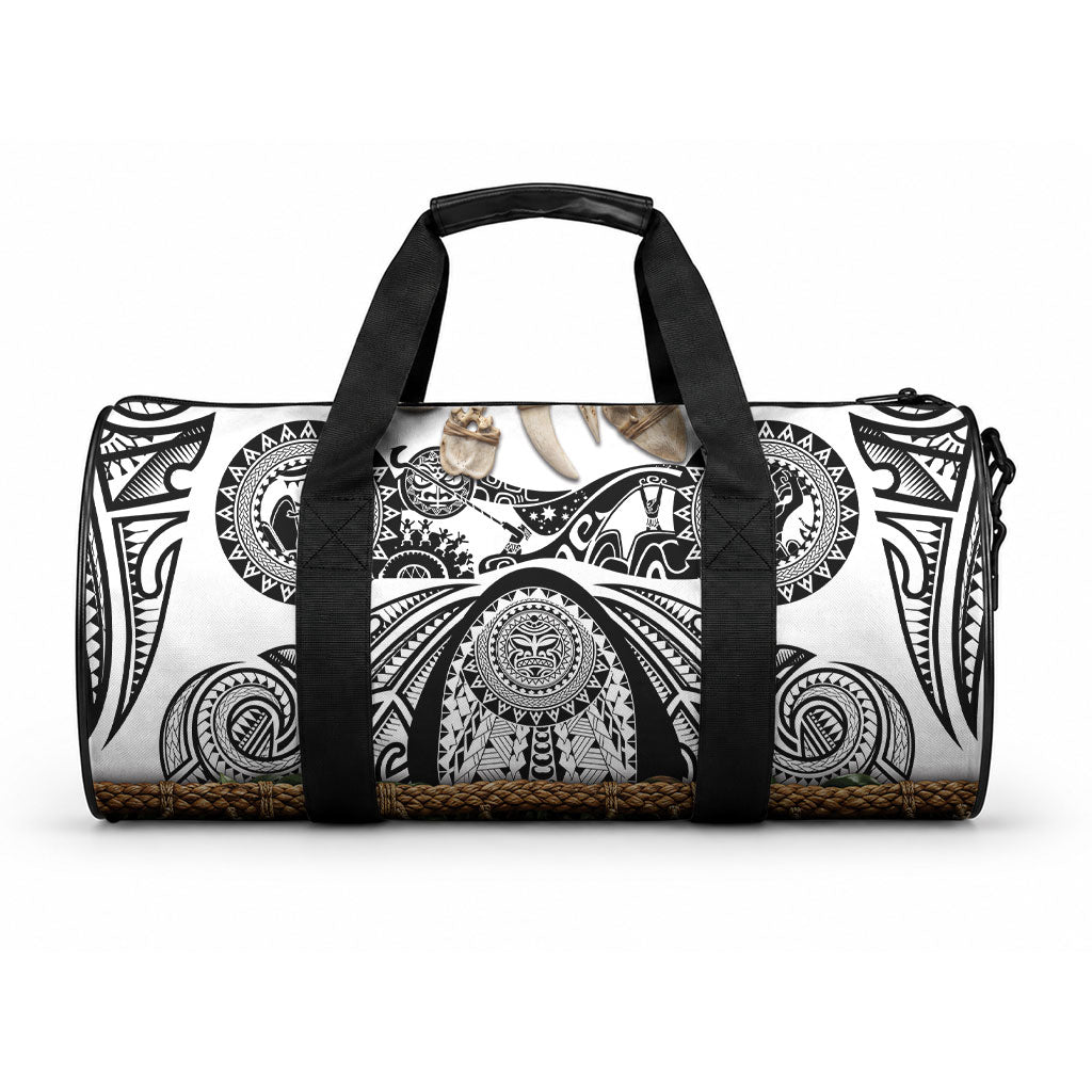 Polynesia Maui White Tattoo Inspired Duffle Bag Tropical Leaf Skirt Costume DT05 One size White - Polynesian Pride