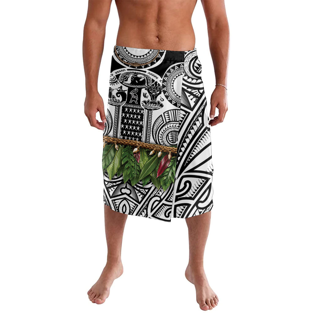 Polynesia Maui White Tattoo Inspired Lavalava Tropical Leaf Skirt Costume DT05 White - Polynesian Pride