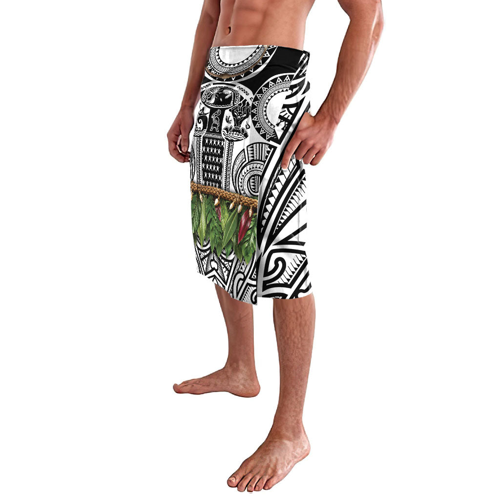 Polynesia Maui White Tattoo Inspired Lavalava Tropical Leaf Skirt Costume DT05 - Polynesian Pride