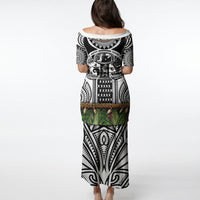 Polynesia Maui White Tattoo Inspired Puletasi Tropical Leaf Skirt Costume DT05 - Polynesian Pride