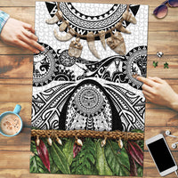 Polynesia Maui White Tattoo Inspired Puzzle Tropical Leaf Skirt Costume DT05 White - Polynesian Pride