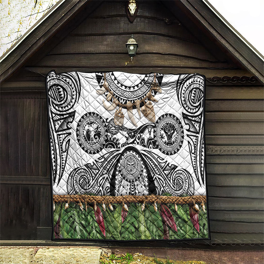 Polynesia Maui White Tattoo Inspired Quilt Tropical Leaf Skirt Costume DT05 - Polynesian Pride