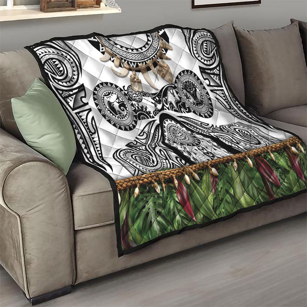 Polynesia Maui White Tattoo Inspired Quilt Tropical Leaf Skirt Costume DT05 - Polynesian Pride