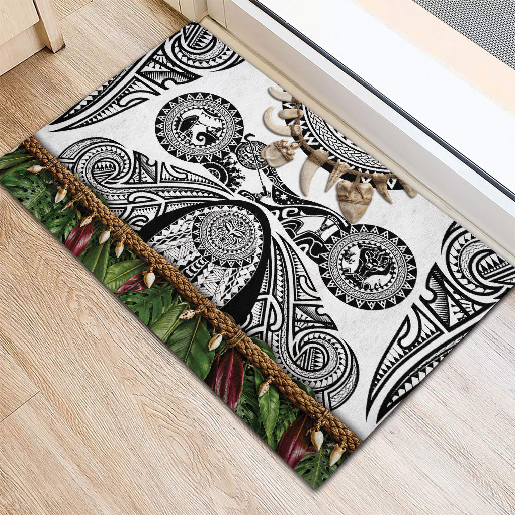Polynesia Maui White Tattoo Inspired Rubber Doormat Tropical Leaf Skirt Costume DT05 - Polynesian Pride