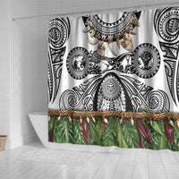 Polynesia Maui White Tattoo Inspired Shower Curtain Tropical Leaf Skirt Costume DT05 - Polynesian Pride