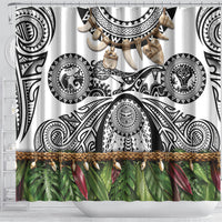 Polynesia Maui White Tattoo Inspired Shower Curtain Tropical Leaf Skirt Costume DT05 - Polynesian Pride