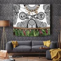 Polynesia Maui White Tattoo Inspired Tapestry Tropical Leaf Skirt Costume DT05 White - Polynesian Pride