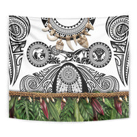 Polynesia Maui White Tattoo Inspired Tapestry Tropical Leaf Skirt Costume DT05 - Polynesian Pride