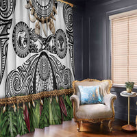 Polynesia Maui White Tattoo Inspired Window Curtain Tropical Leaf Skirt Costume DT05 - Polynesian Pride