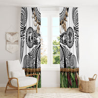 Polynesia Maui White Tattoo Inspired Window Curtain Tropical Leaf Skirt Costume DT05 - Polynesian Pride