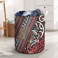 Maori Language Week Laundry Basket Ake Ake Ake Tribal Patterns DT05 Red - Polynesian Pride