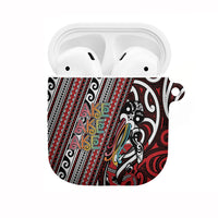 Maori Language Week AirPods Case Ake Ake Ake Tribal Patterns DT05 Red - Polynesian Pride