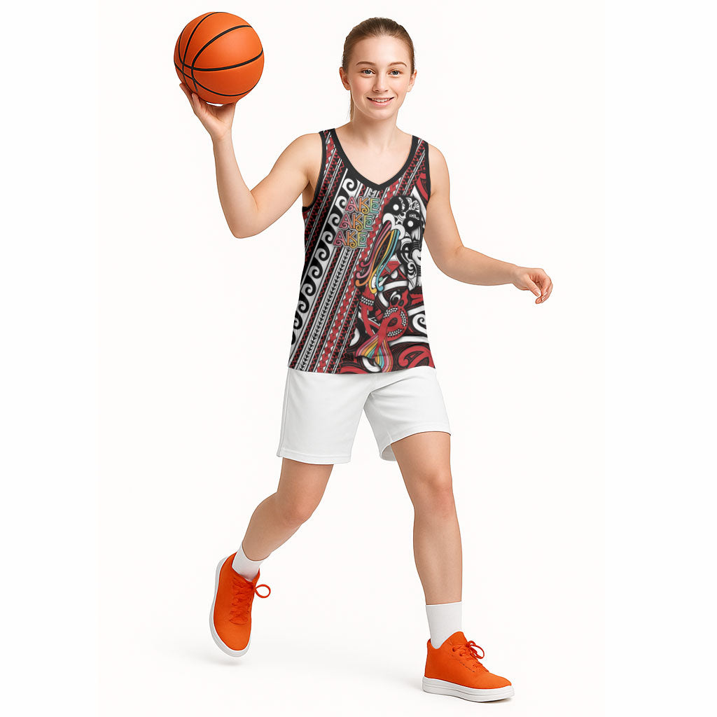 Personalised Maori Language Week Basketball Jersey Ake Ake Ake Tribal Patterns DT05 - Polynesian Pride