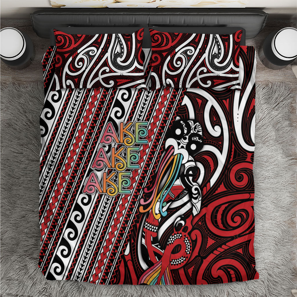 Maori Language Week Bedding Set Ake Ake Ake Tribal Patterns DT05 Red - Polynesian Pride