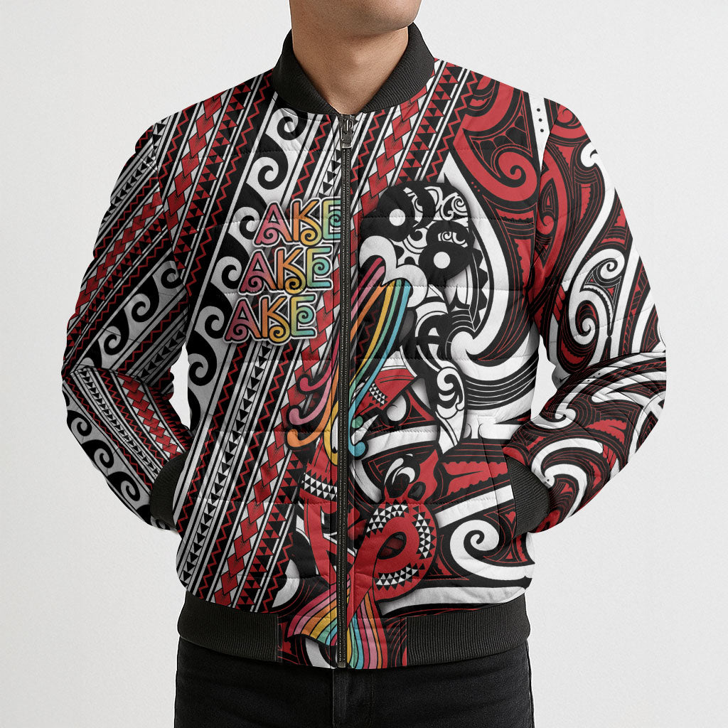 Personalised Maori Language Week Bomber Puffer Jacket Ake Ake Ake Tribal Patterns DT05 - Polynesian Pride