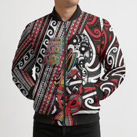 Personalised Maori Language Week Bomber Puffer Jacket Ake Ake Ake Tribal Patterns DT05 - Polynesian Pride