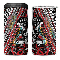 Personalised Maori Language Week 4 in 1 Can Cooler Tumbler Ake Ake Ake Tribal Patterns DT05 One Size: 16 oz Red - Polynesian Pride