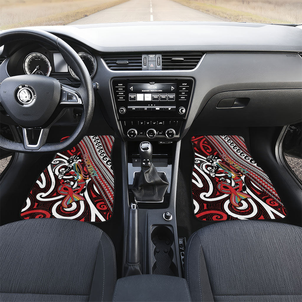 Personalised Maori Language Week Car Mats Ake Ake Ake Tribal Patterns DT05 Set 2pcs - Front Red - Polynesian Pride