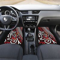 Personalised Maori Language Week Car Mats Ake Ake Ake Tribal Patterns DT05 Set 2pcs - Front Red - Polynesian Pride