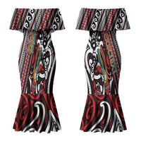 Personalised Maori Language Week Couples Matching Mermaid Dress and Long Sleeve Button Shirt Ake Ake Ake Tribal Patterns DT05 - Polynesian Pride