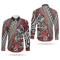Personalised Maori Language Week Couples Matching Summer Maxi Dress and Long Sleeve Button Shirt Ake Ake Ake Tribal Patterns DT05 - Polynesian Pride