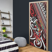 Personalised Maori Language Week Door Cover Ake Ake Ake Tribal Patterns DT05 - Polynesian Pride
