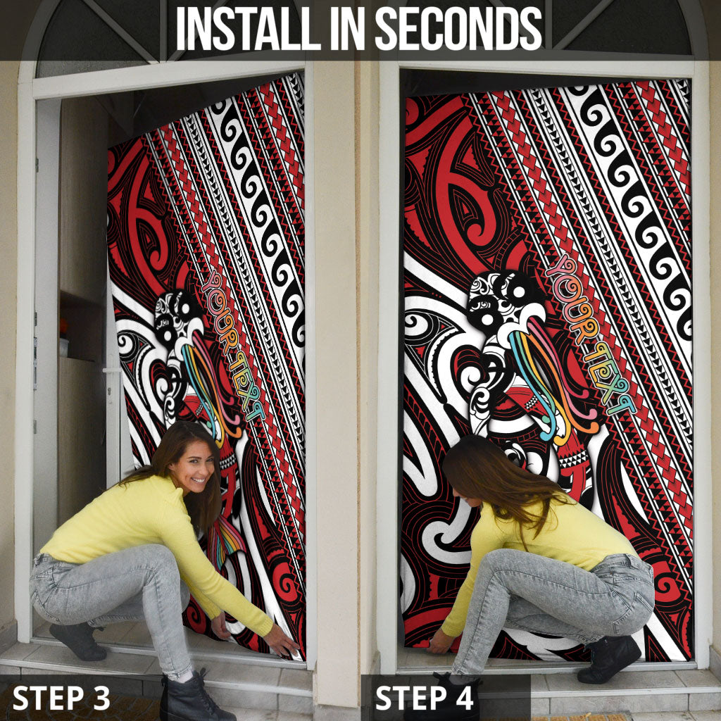 Personalised Maori Language Week Door Cover Ake Ake Ake Tribal Patterns DT05 - Polynesian Pride