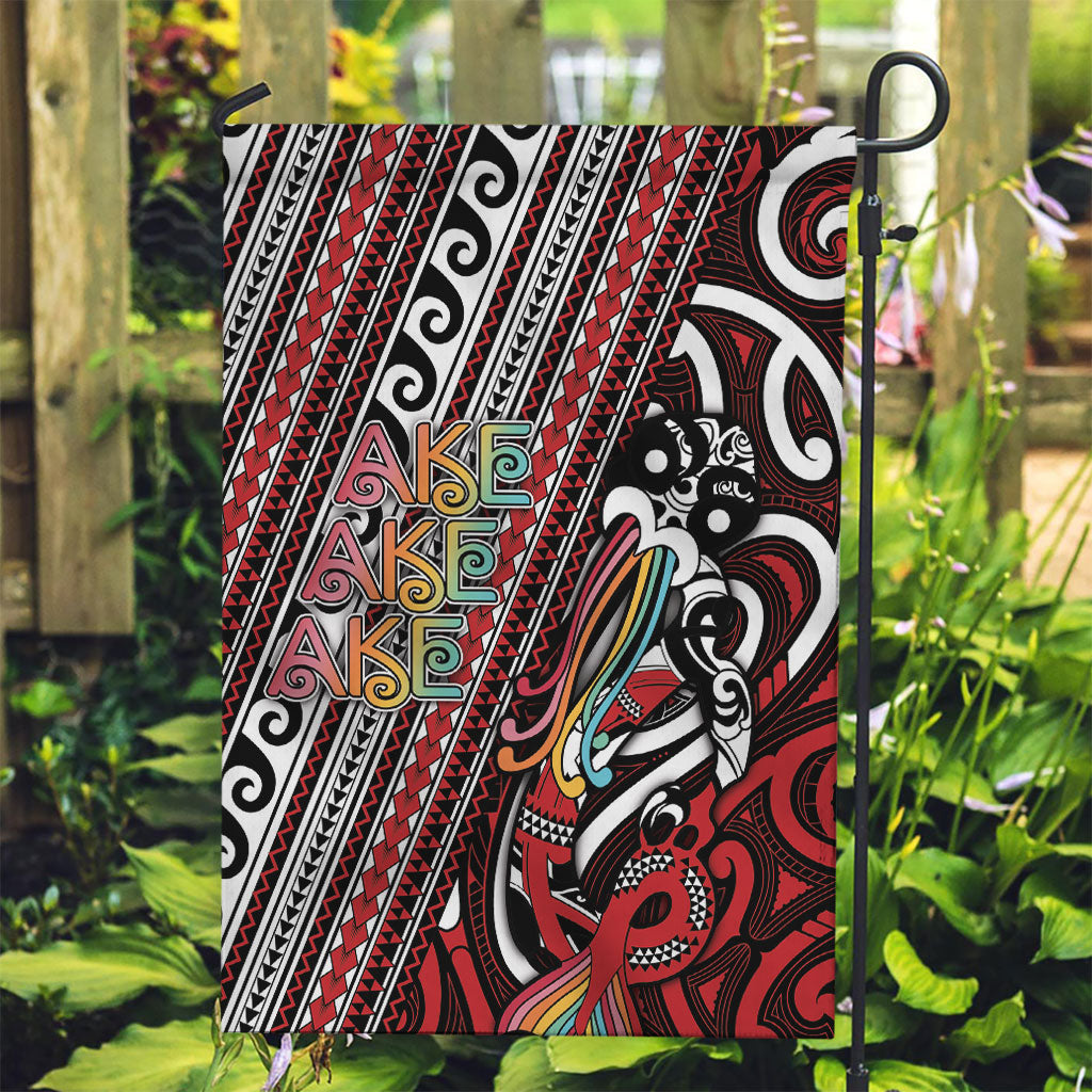 Maori Language Week Garden Flag Ake Ake Ake Tribal Patterns DT05 Garden Flag Red - Polynesian Pride