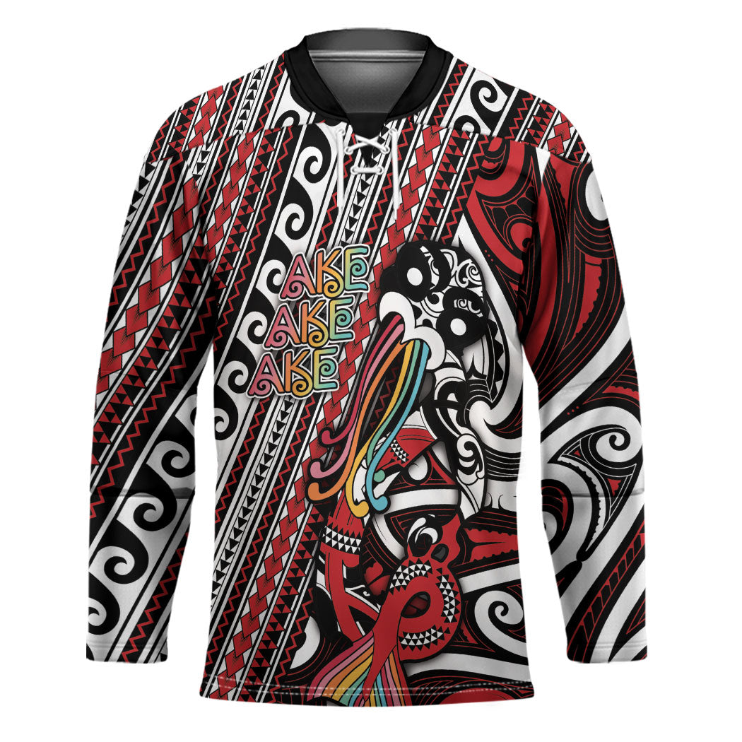 Personalised Maori Language Week Hockey Jersey Ake Ake Ake Tribal Patterns DT05 Unisex Red - Polynesian Pride