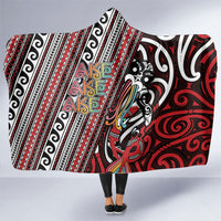 Maori Language Week Hooded Blanket Ake Ake Ake Tribal Patterns DT05 One Size Red - Polynesian Pride
