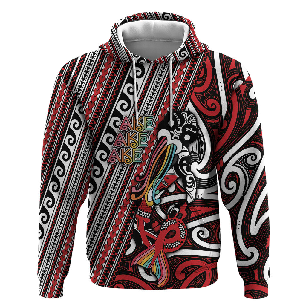 Personalised Maori Language Week Hoodie Ake Ake Ake Tribal Patterns DT05 Pullover Hoodie Red - Polynesian Pride
