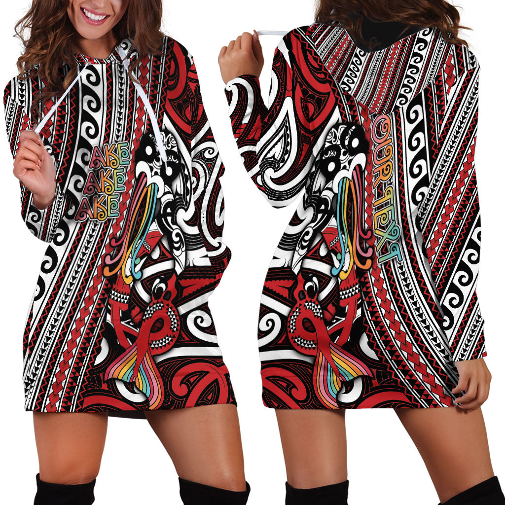 Personalised Maori Language Week Hoodie Dress Ake Ake Ake Tribal Patterns DT05 - Polynesian Pride