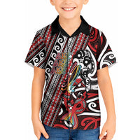Personalised Maori Language Week Kid Hawaiian Shirt Ake Ake Ake Tribal Patterns DT05 Kid Red - Polynesian Pride