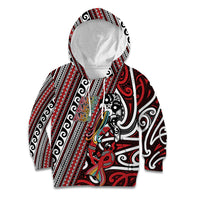 Personalised Maori Language Week Kid Hoodie Ake Ake Ake Tribal Patterns DT05 Hoodie Red - Polynesian Pride