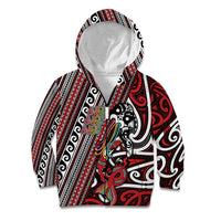Personalised Maori Language Week Kid Hoodie Ake Ake Ake Tribal Patterns DT05 Zip Hoodie Red - Polynesian Pride