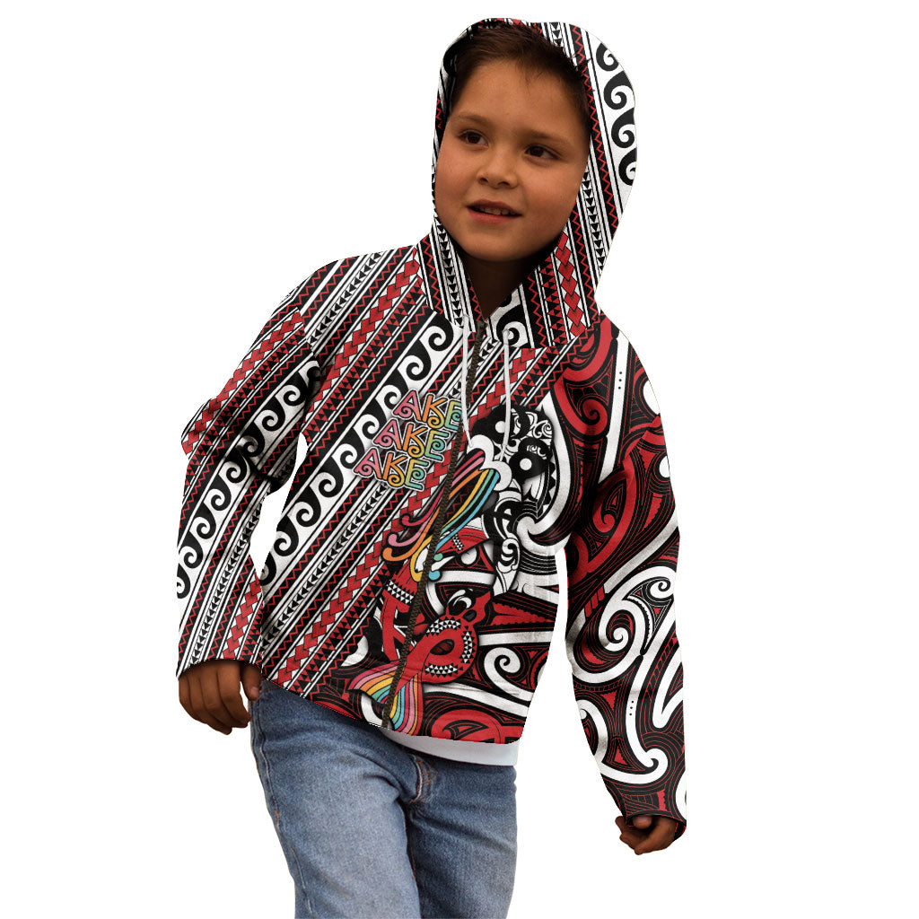 Personalised Maori Language Week Kid Hoodie Ake Ake Ake Tribal Patterns DT05 - Polynesian Pride