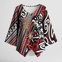 Personalised Maori Language Week Kimono Sleeve Blouse Ake Ake Ake Tribal Patterns DT05 Female Red - Polynesian Pride